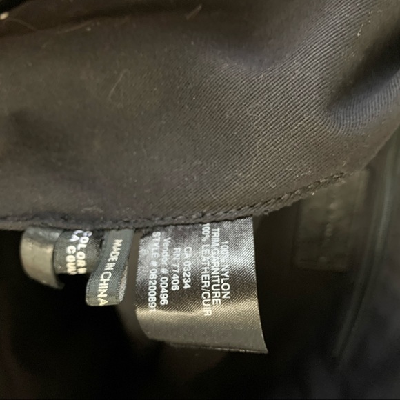 Club Monaco Black Leather Nylon Tote Travel Bag - Picture 8 of 8